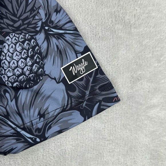 Waggle Polo Shirt Mens Medium Multicolor Floral Golf Performance Stretch Casual - Picture 5 of 9